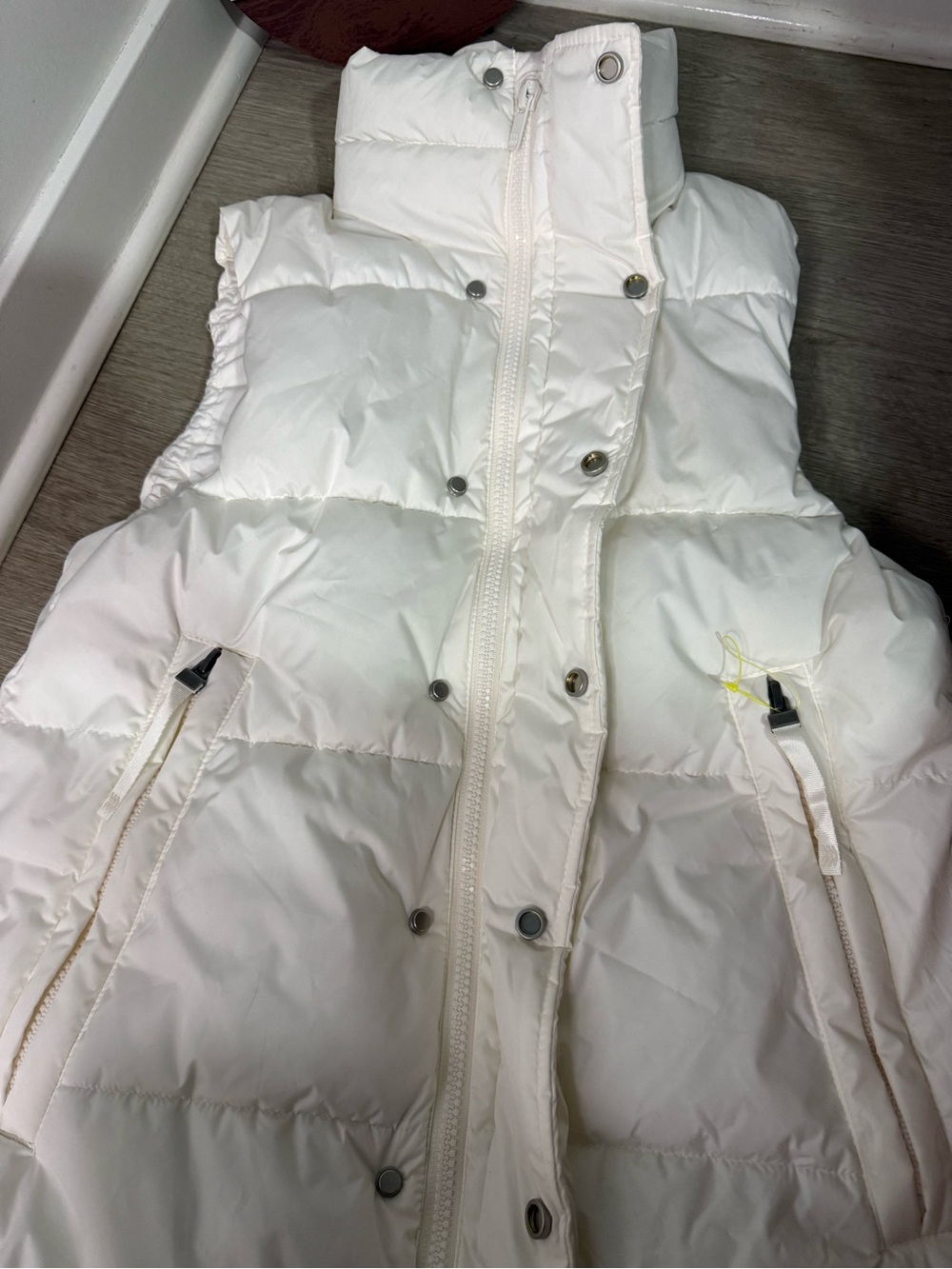all in motion White Quilted Puffer Vest with High Collar